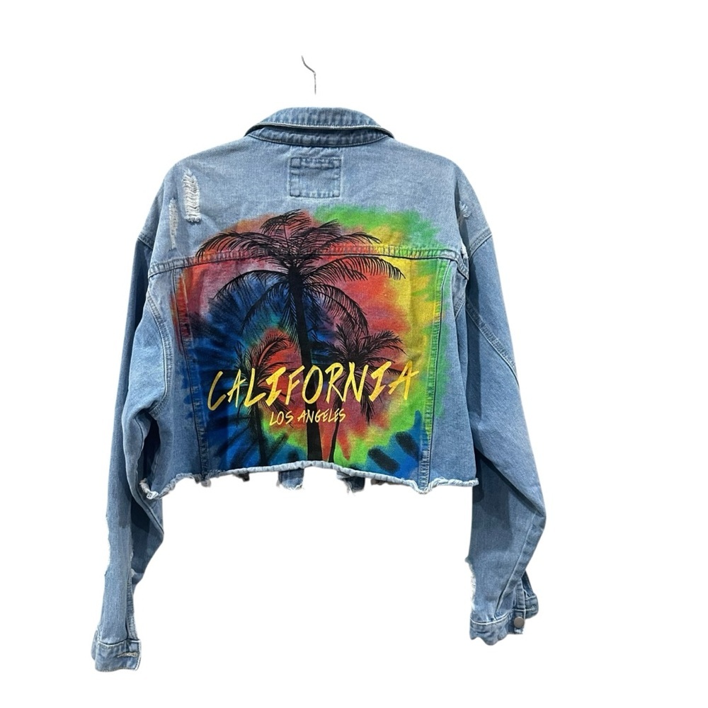 American Bazi Cropped Denim Jacket, 100% Cotton, Size 1X - Picture 4 of 11